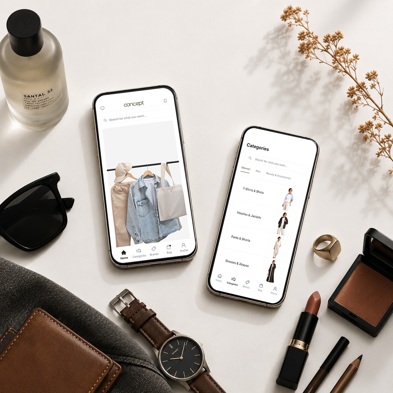 Concept app screens